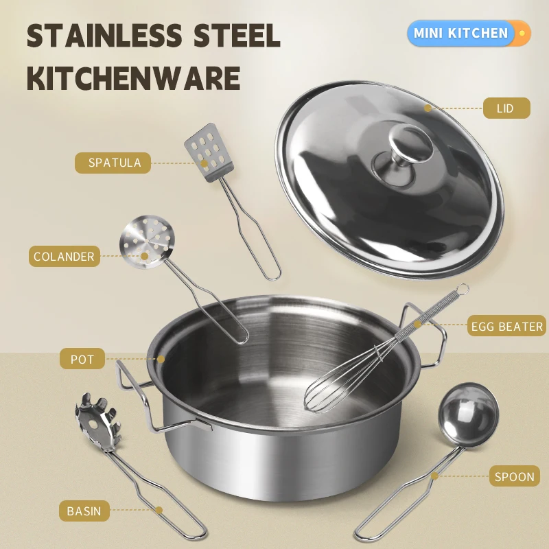 Stainless Steel Kids Kitchen T - Kids Toys Kitchen Set ulasan dan harga